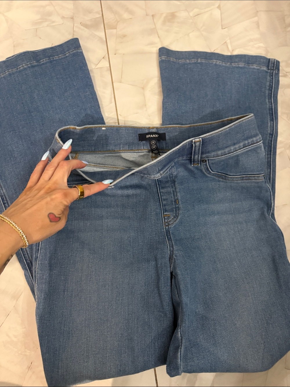 SPANX Light Blue Flare Jeans